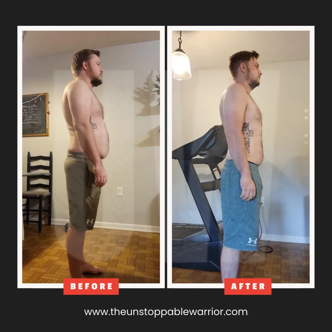 Male weight loss journey – visible fat loss and improved posture after 90 days