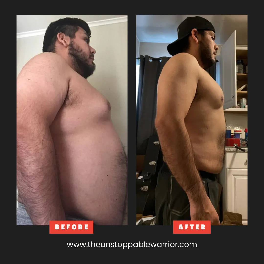 Overweight to athletic – male client sculpts lean physique without extreme dieting