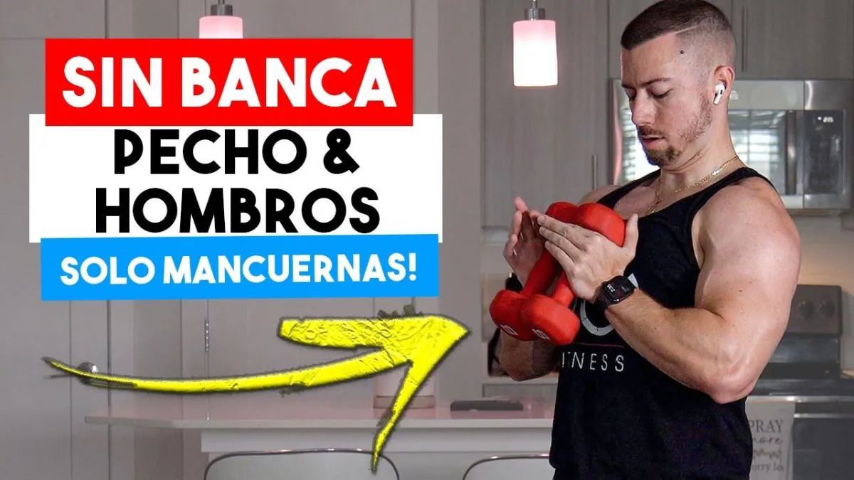 Rutina de Pecho y Hombros SIN BANCA (SOLO MANCUERNAS) | Ejercicios en Casa con Mancuernas