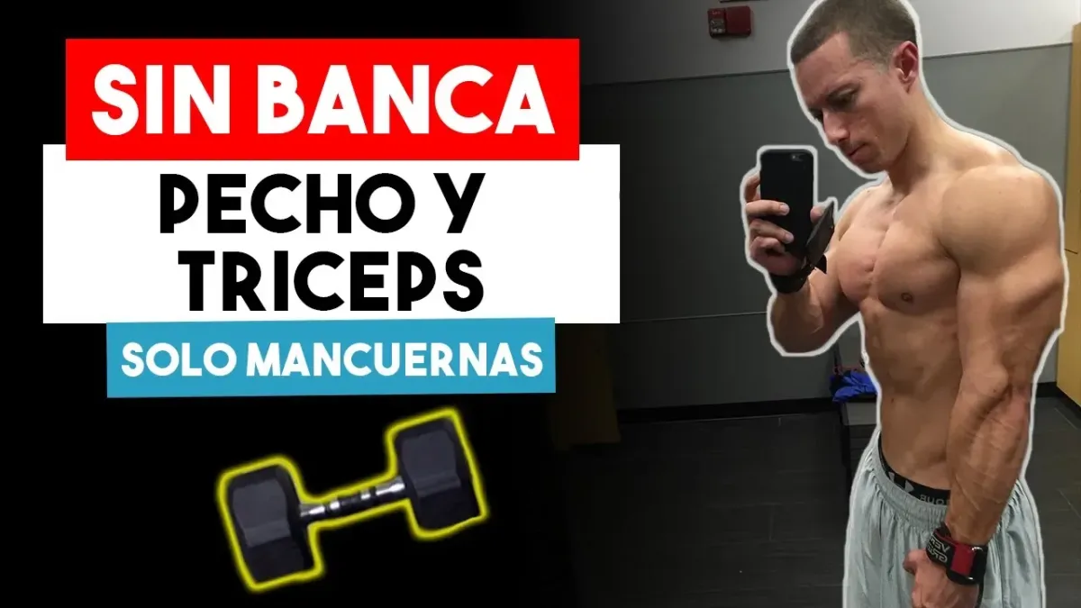 20 Min Rutina de Pecho y Triceps con Mancuernas (SIN BANCA) | Ejercicios de Pecho y Triceps en Casa
