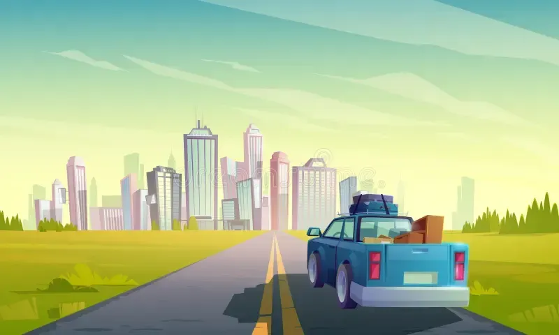 A journey to the new destination.