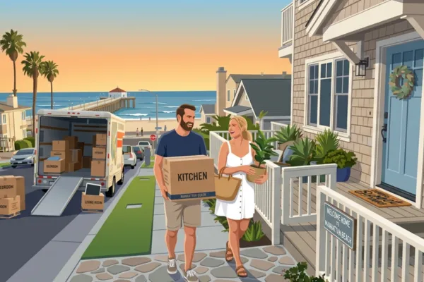 Beautiful Manhattan Beach coastline with sandy shores and ocean views offers a perfect coastal lifestyle