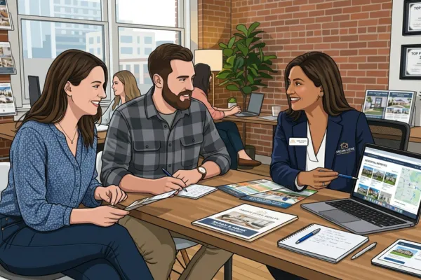 A couple went to a realtor's office for advice.