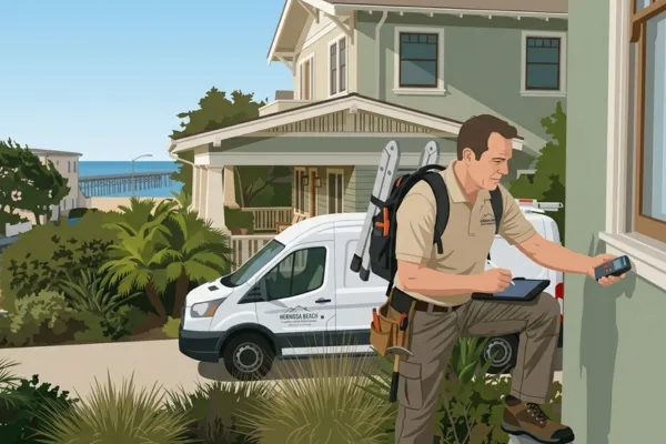 A home inspector inspecting a house in Los Angeles.