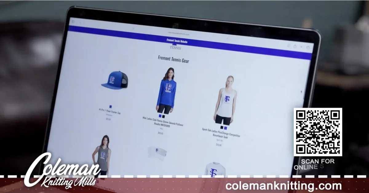 A woman weaves fabric on a loom.