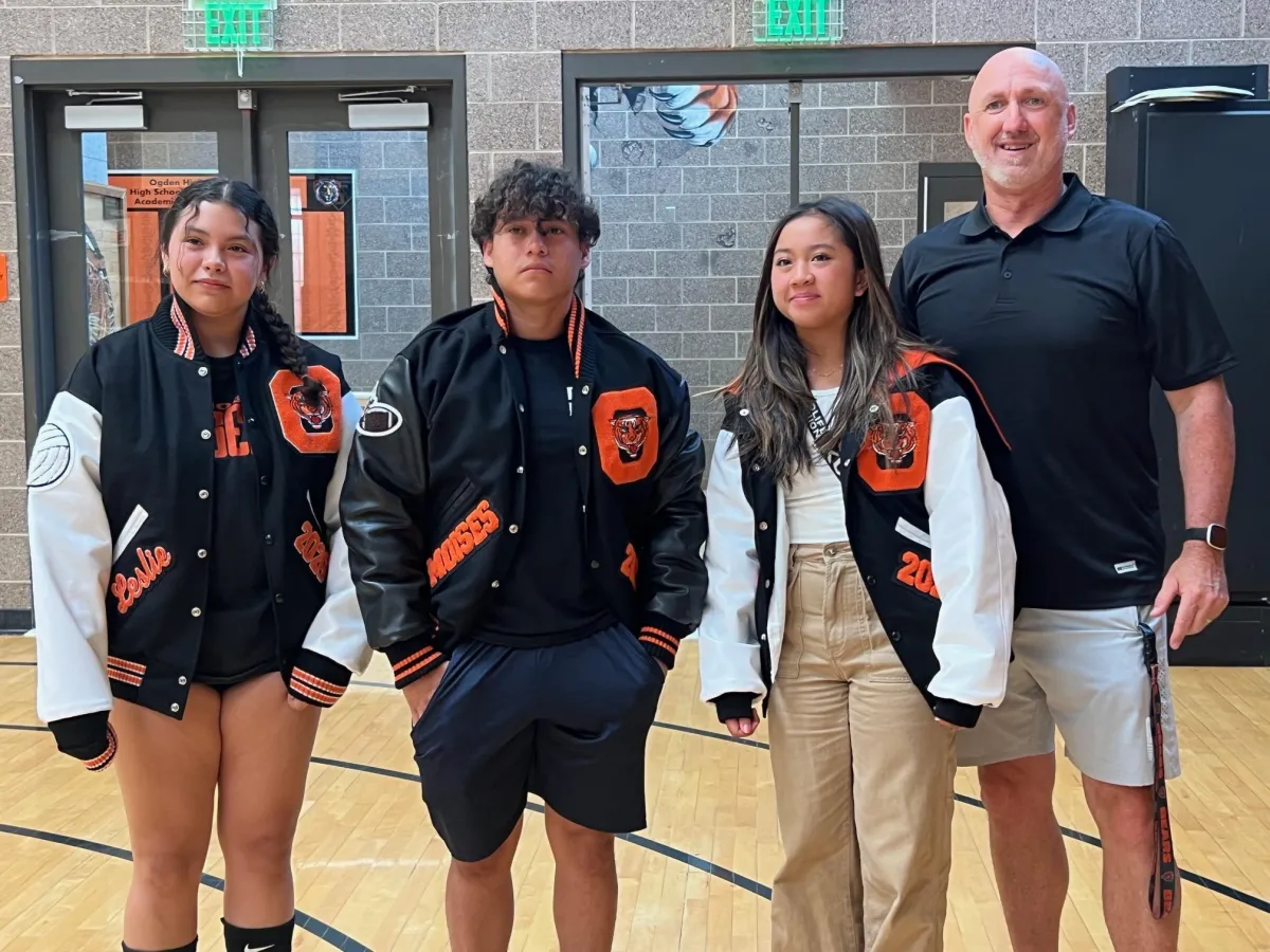 a close up of a row of brightly colored blinds