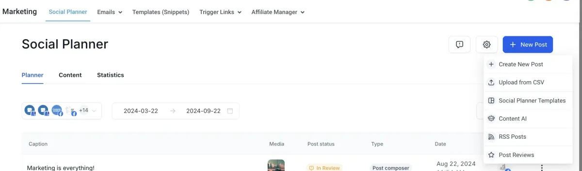socail planner
