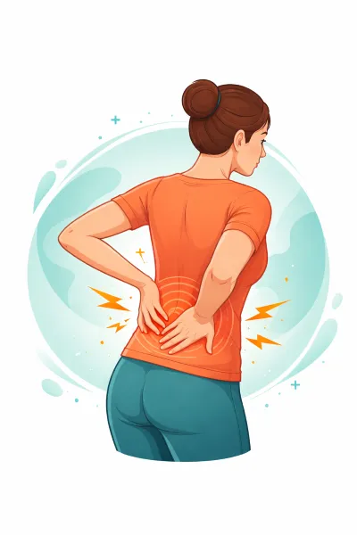 woman holding her back because she has lower back pain