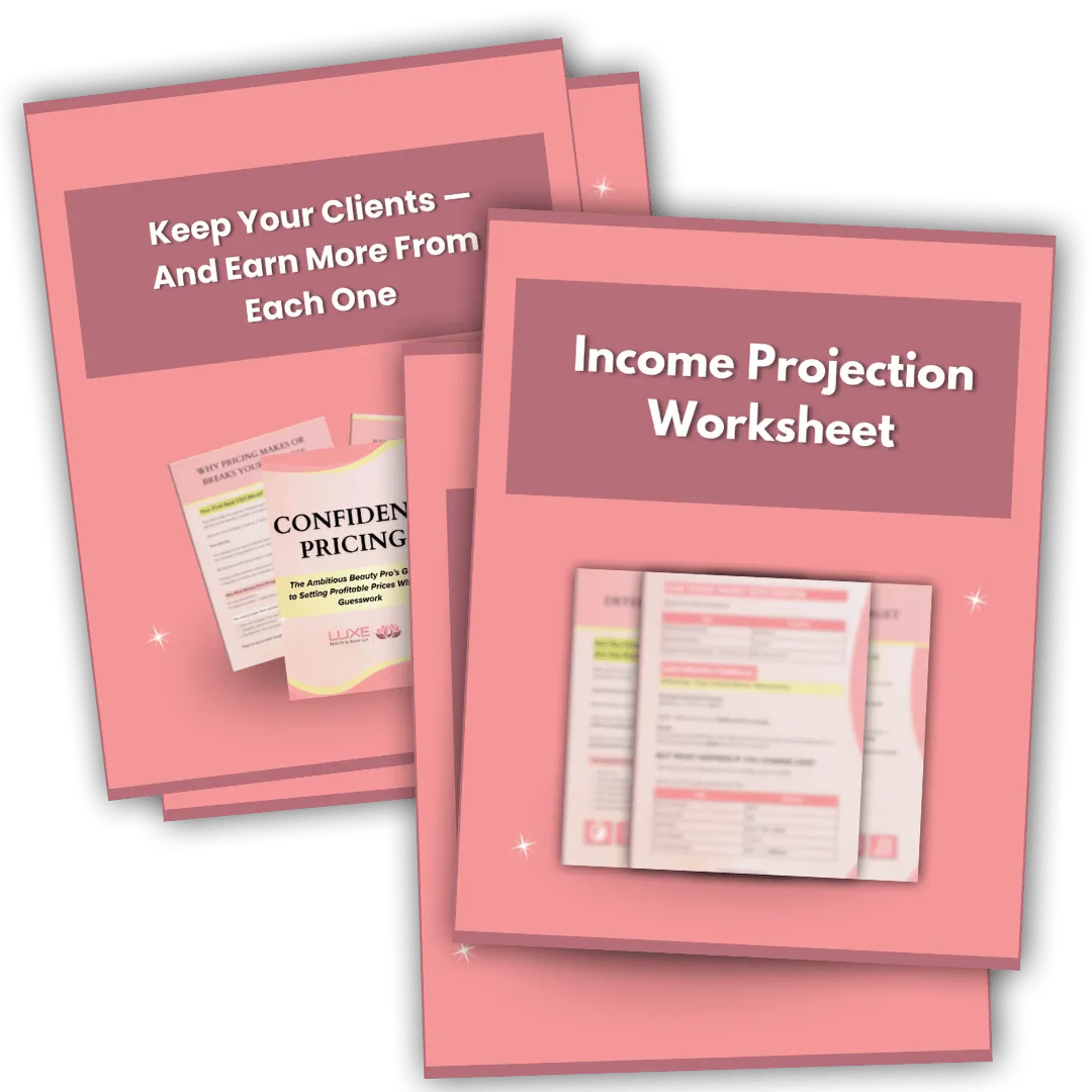 Confident Pricing course materials for beauty professionals, showing Luxe Beauty & Body Co.’s guide to setting profitable prices with clarity and confidence.” This keeps it concise, accessible, and SEO‑friendly while naturally weaving in Confident Pricing. I can also create an ultra‑short version (under 15 words) for quick mock‑ups if you’d like.