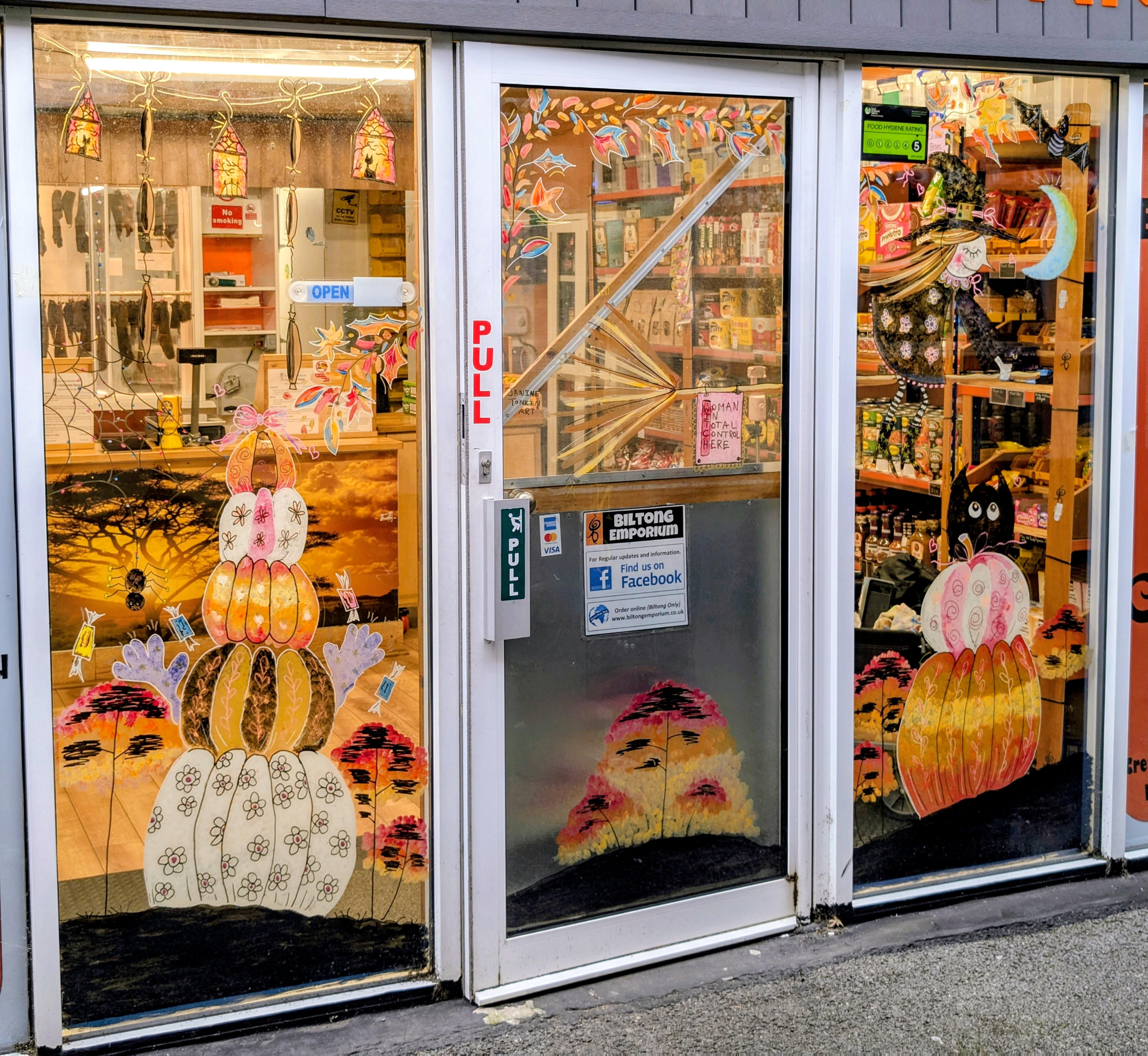 A perfect spooky halloween window designed by Janine Tonkin