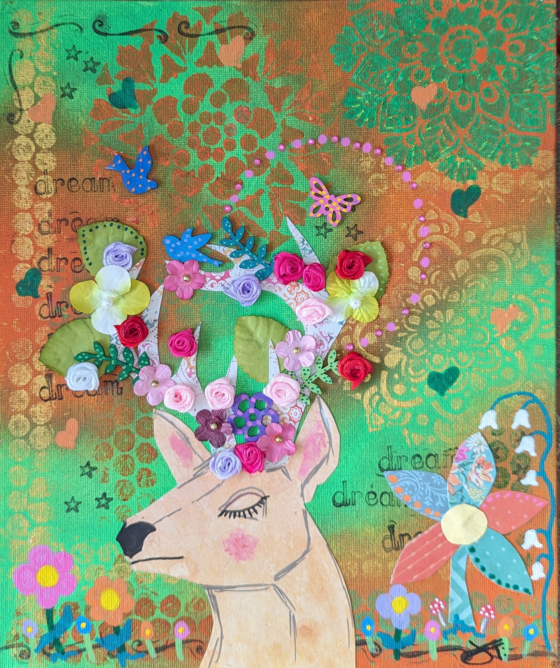 Janine Tonkin™ original stag artwork from the 2023 collection of 52 designs, celebrating wildlife, nature, and the distinctive artistic language of the Wild & Wonder™ Framework.