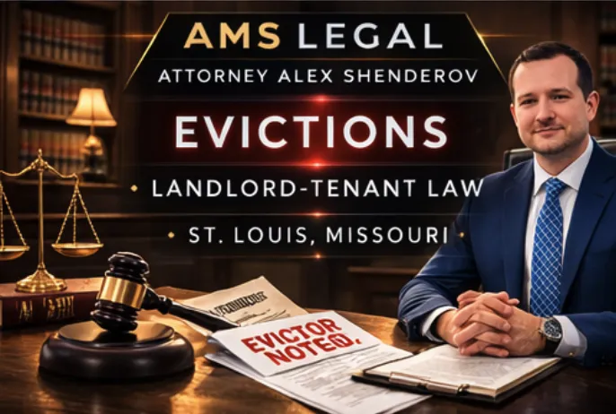 St. Louis eviction attorney Alex Shenderov assisting landlords and tenants with unlawful detainer and Missouri eviction court proceedings