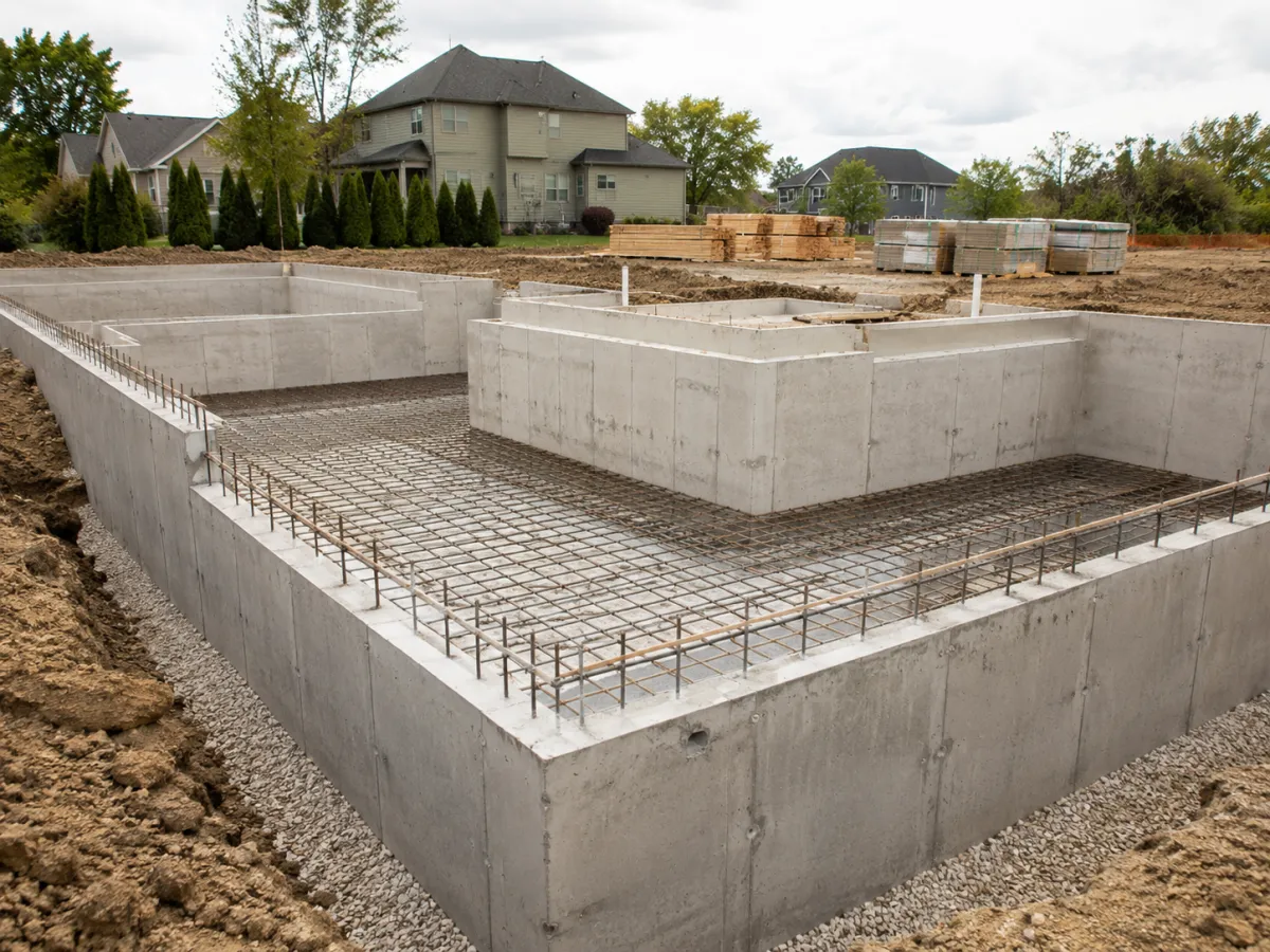 Residential concrete foundation in Milwaukee