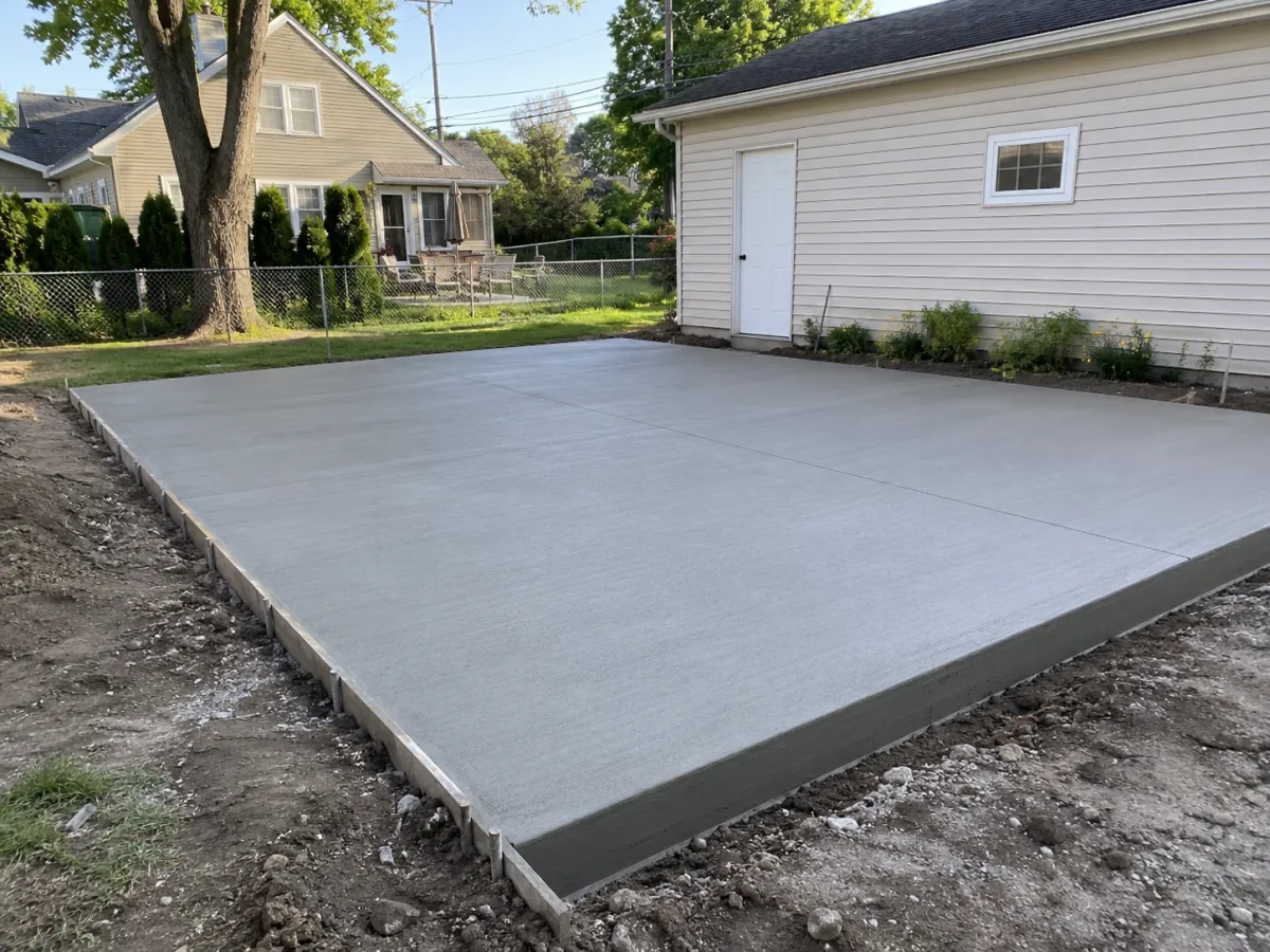 Concrete garage slab poured by Pro Partners Remodeling