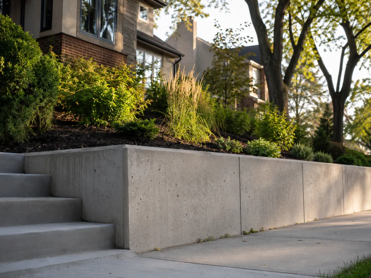 Concrete retaining wall installed in Milwaukee