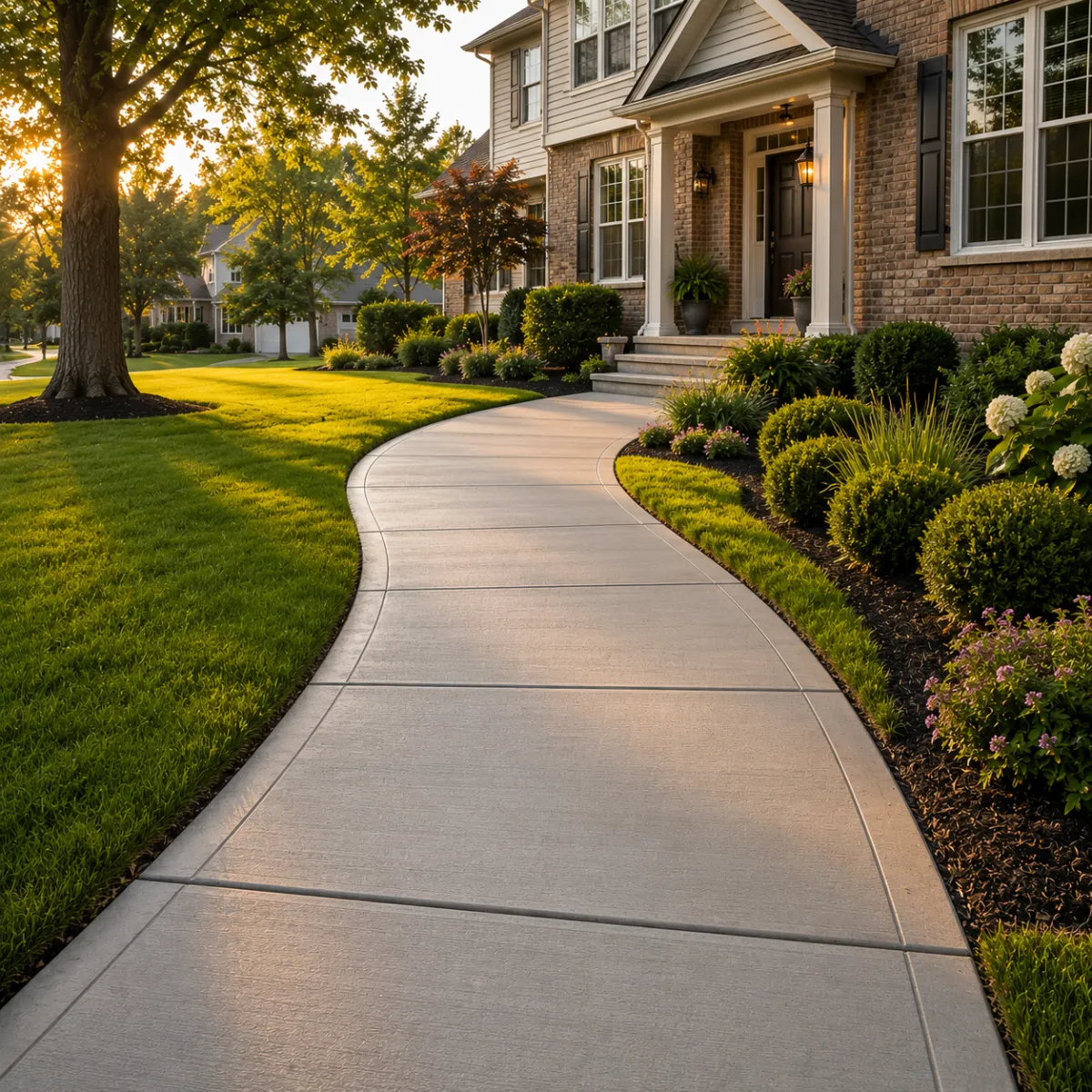 Concrete sidewalk poured by Pro Partners Remodeling in Milwaukee