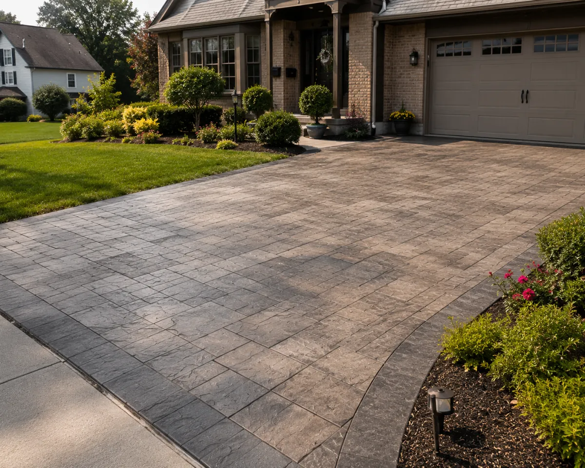 Stamped concrete driveway in Milwaukee by Pro Partners Remodeling
