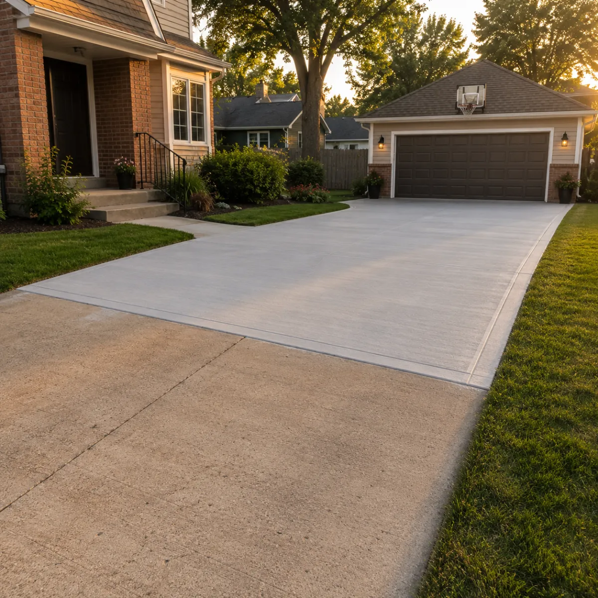 Concrete driveway extension in Milwaukee by Pro Partners Remodeling