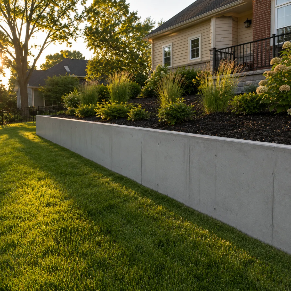 Concrete retaining wall in Milwaukee by Pro Partners Remodeling