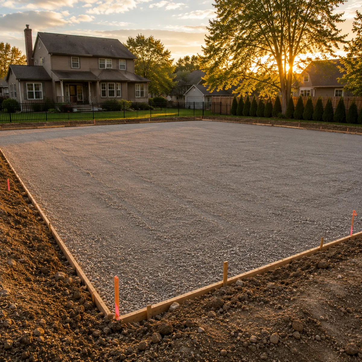 Graded residential lot in Milwaukee by Pro Partners Remodeling