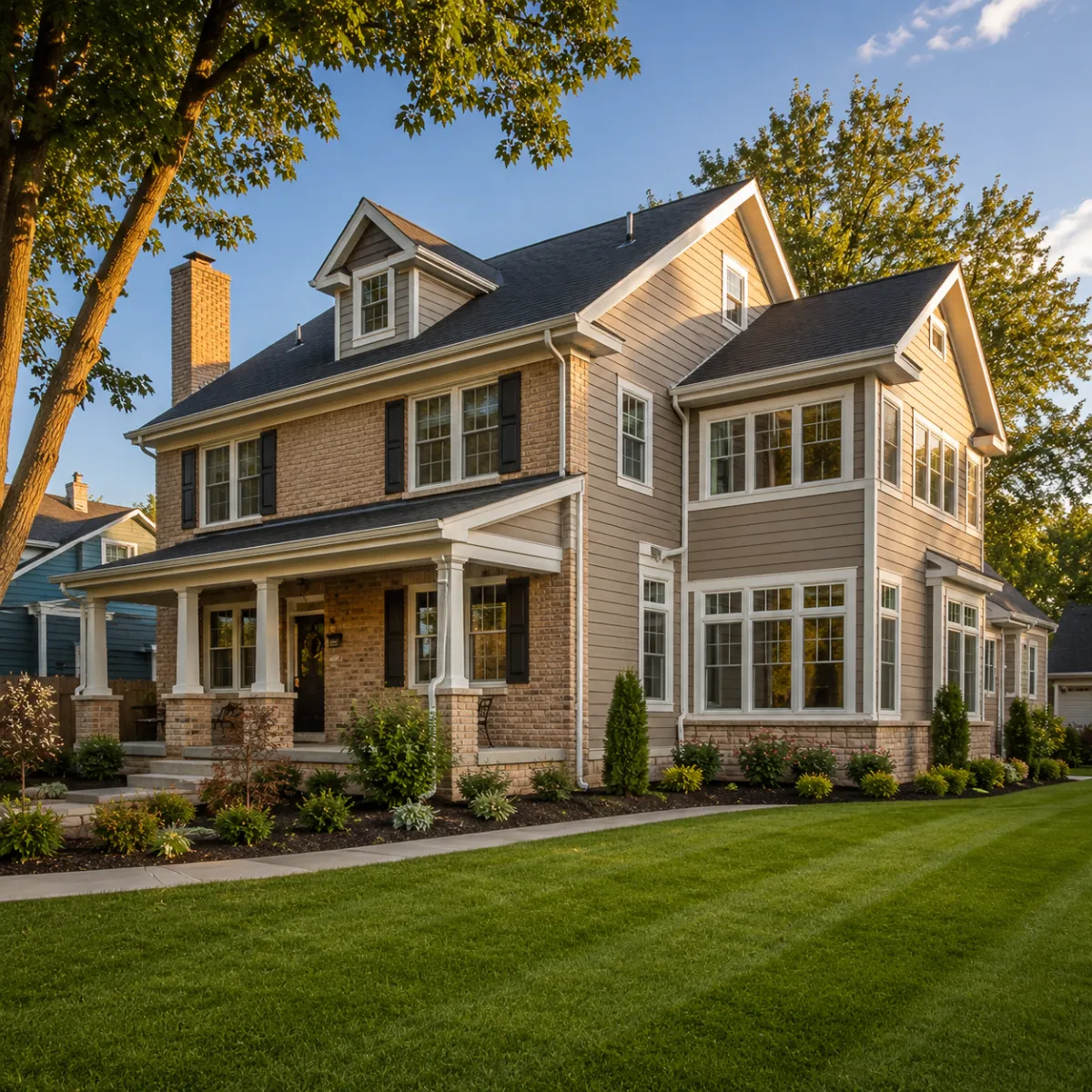 Home addition exterior in a Milwaukee neighborhood by Pro Partners Remodeling