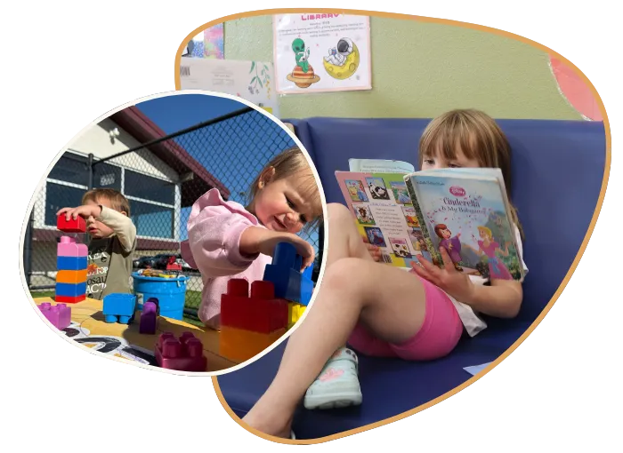 Children Playing and Reading