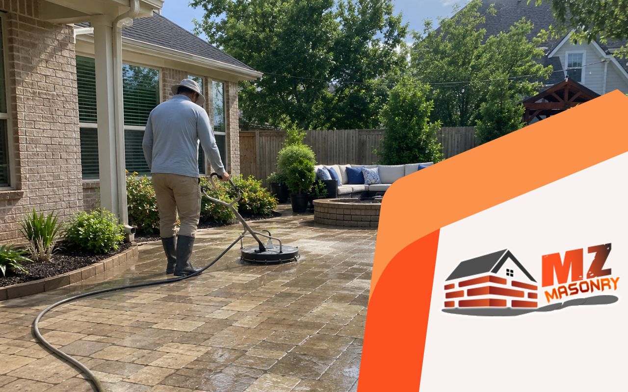 summer paver maintenance in Sugar Land for a clean patio