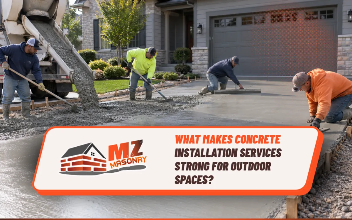 Concrete installation services for a durable residential driveway