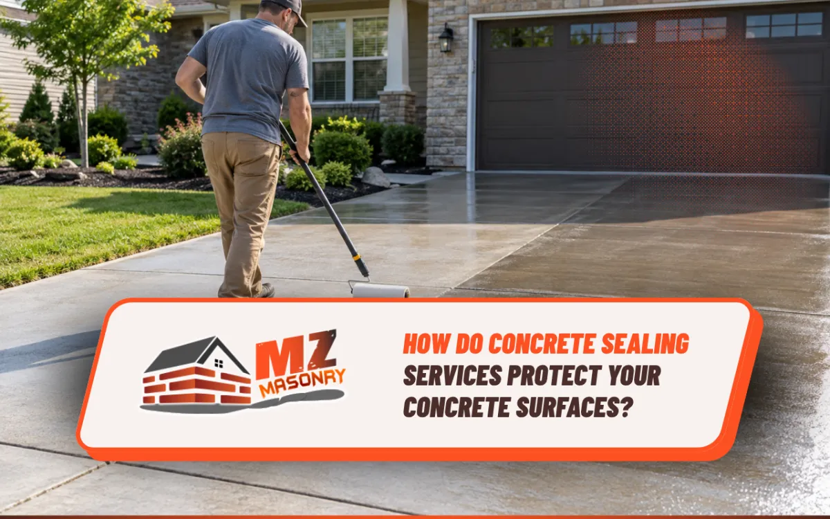 concrete sealing services protecting a residential driveway