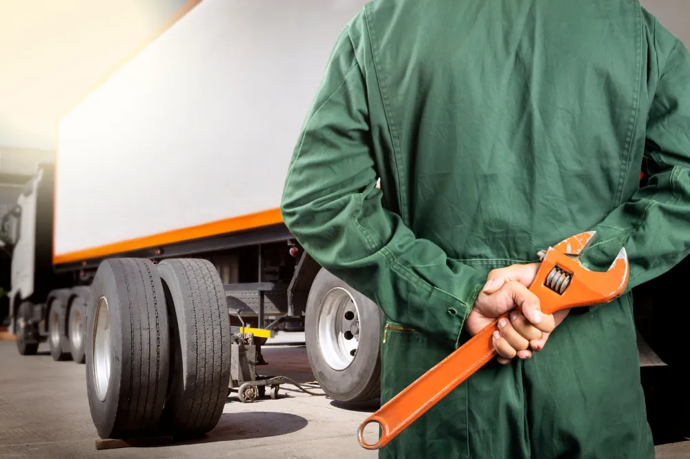 Interior of a professional tire shop