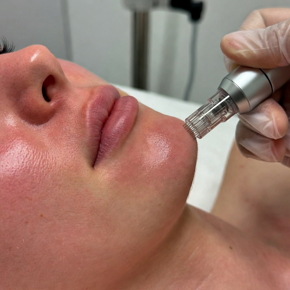 Proceso de aplicacion del tratamiento de dermapen facial