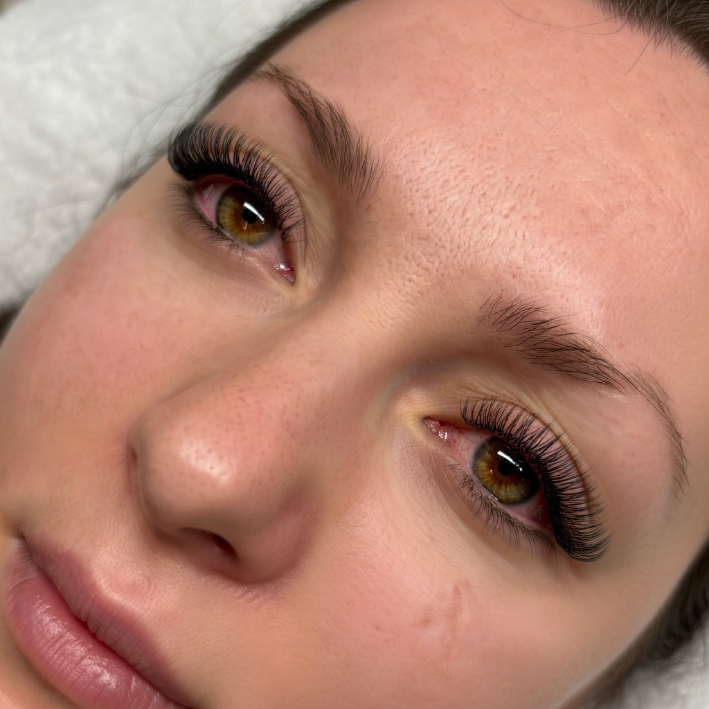 Rostro de mujer con unas Extensiones de pestañas clasicas naturales