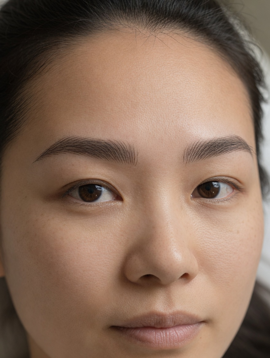 Rostro de una mujer que muestra resultado de microblading 
