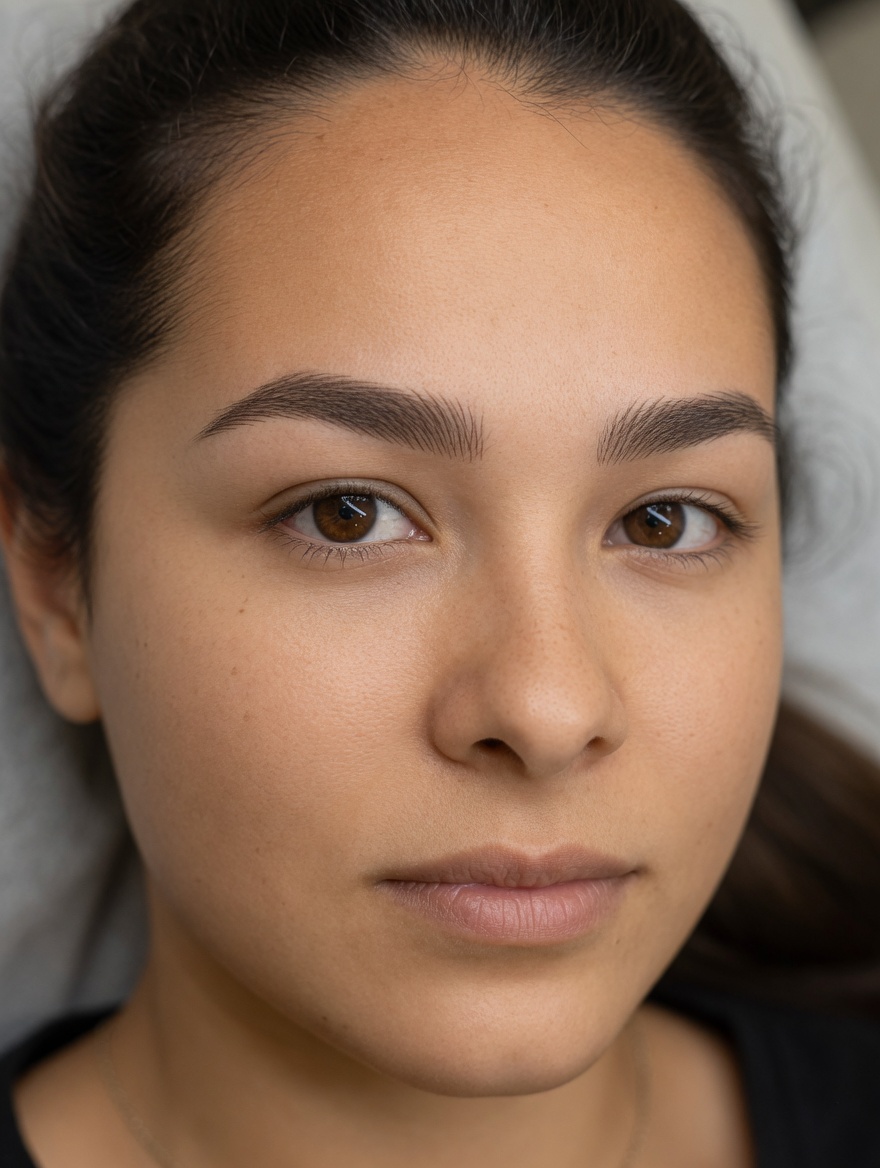 Cejas hechas con nanoblading, resultado real. 