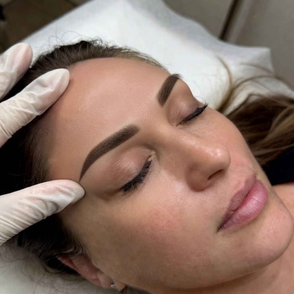 Cejas tatudas efecto polvo, con la tecnica de shading brows