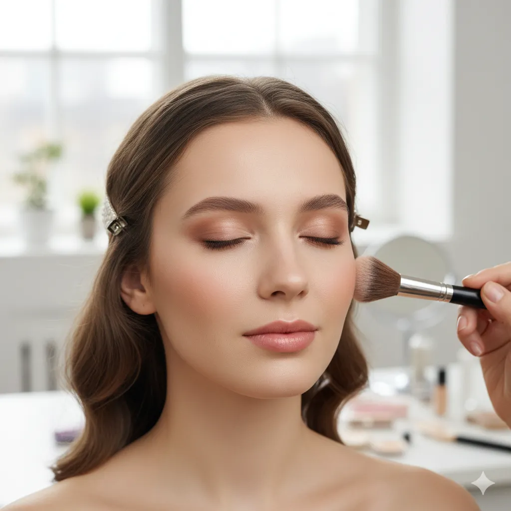 Rostro con maquillaje de dia 