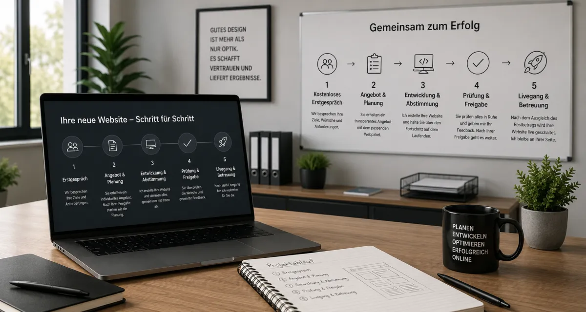 Projektablauf einer professionellen Website-Erstellung durch Michael Wulf Webdesigner aus dem Raum Bad Kreuznach und Mainz.