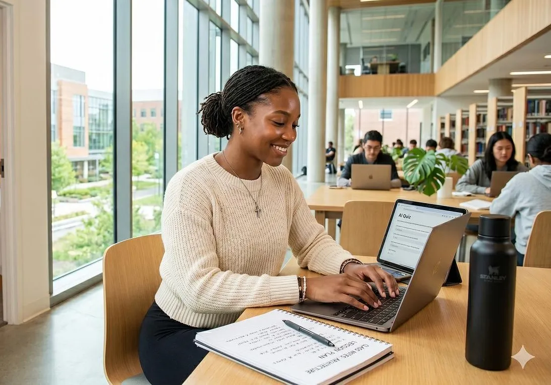 A student Studying