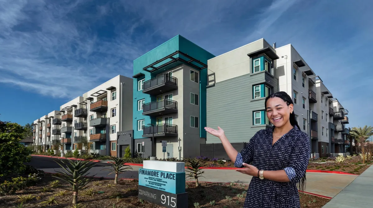 Kelsey showing their (Jamboree) Finamore Place project in Anaheim, California.