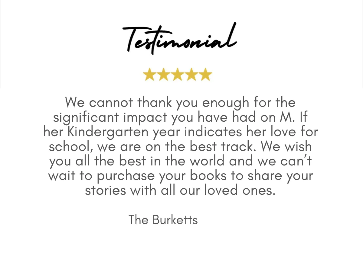 Testimonial - Love it!!! I love the way they add a lot of movement with learning the alphabet. Lots of energy and enthusiasm! - Susan Falotico