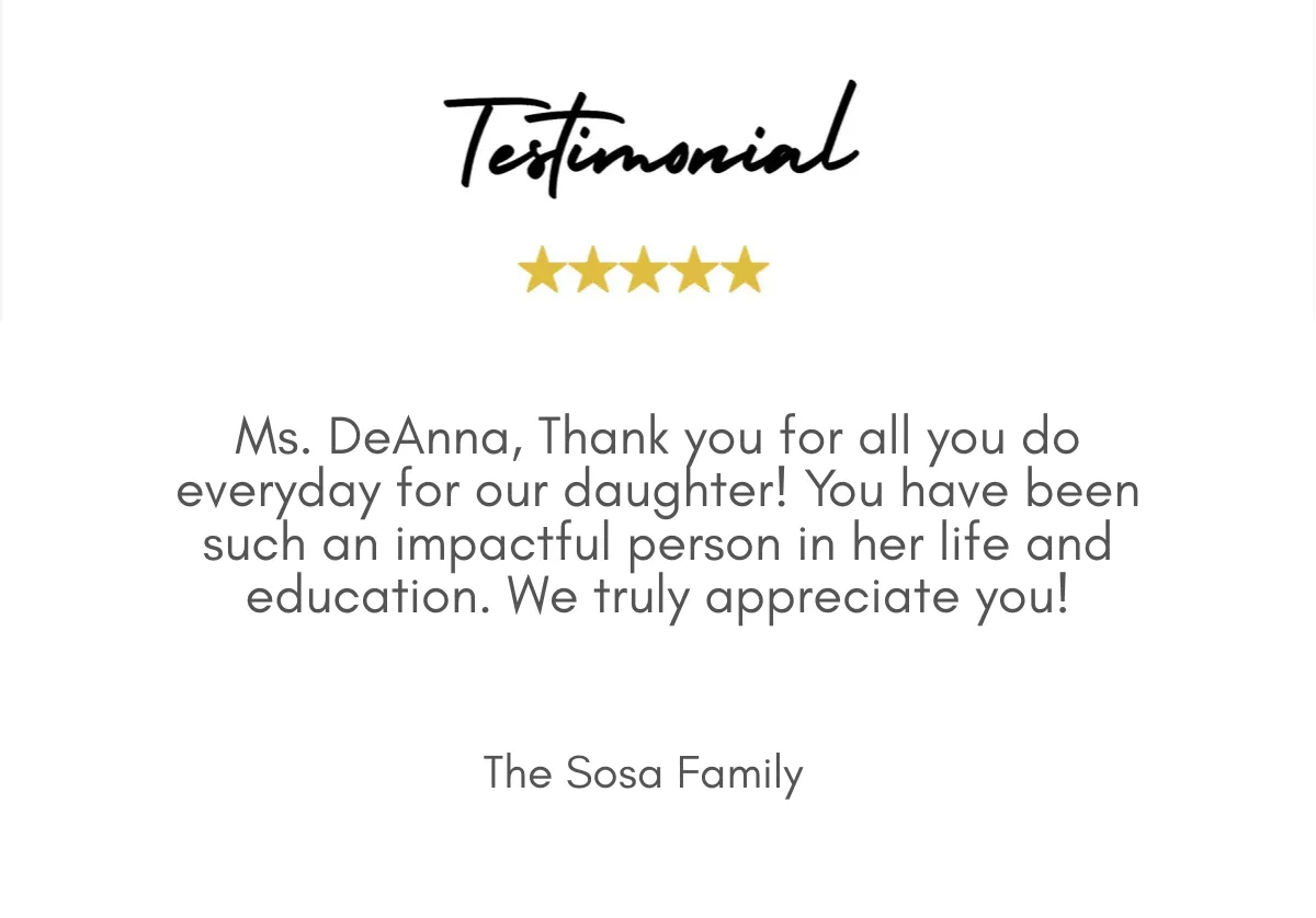Testimonial - Love it!!! I love the way they add a lot of movement with learning the alphabet. Lots of energy and enthusiasm! - Susan Falotico