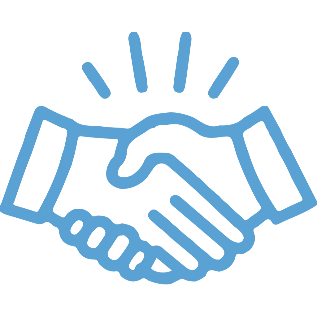 Icon of two hands shaking in agreement or partnership