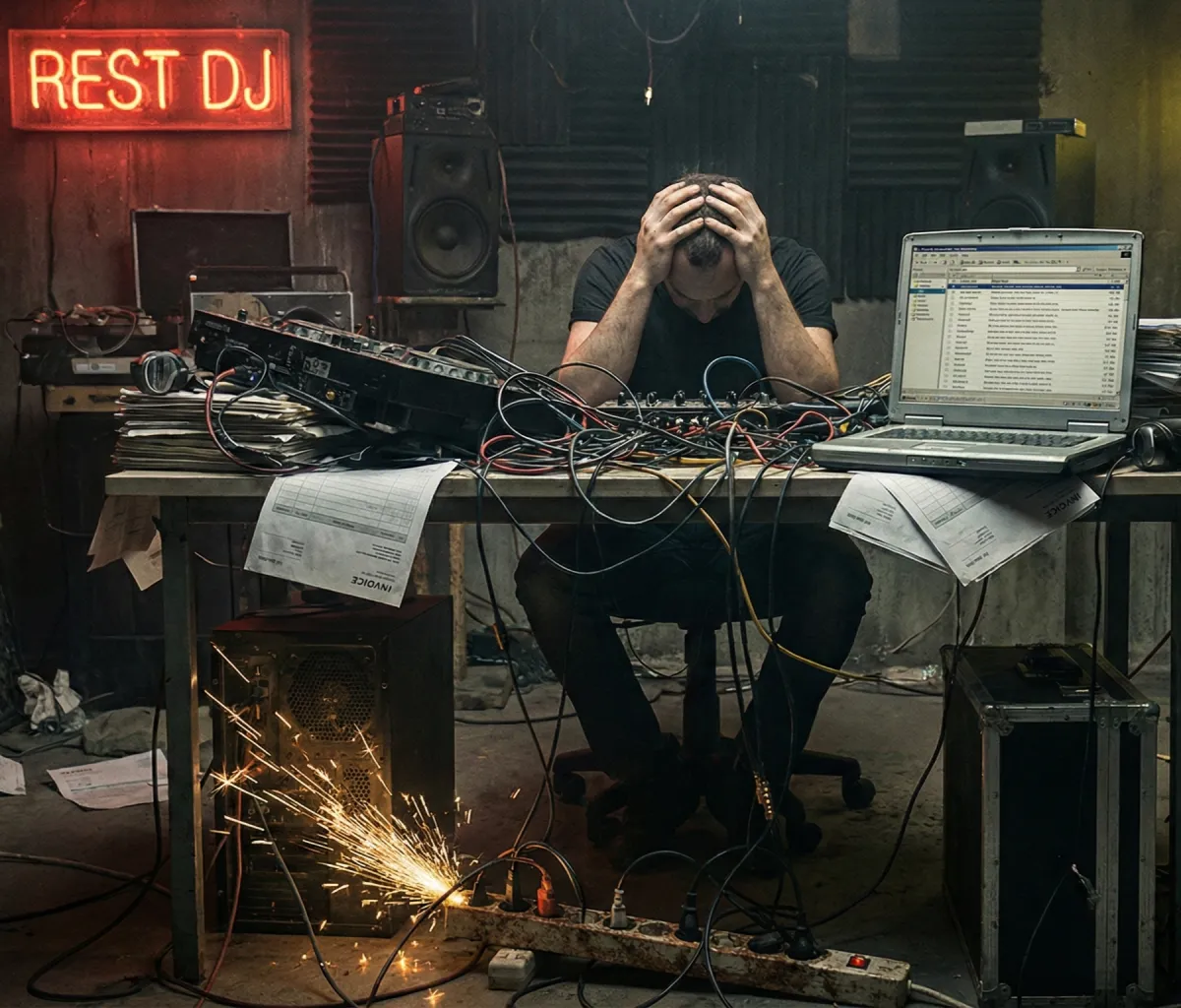 Stressed DJ with disorganized manual booking process
