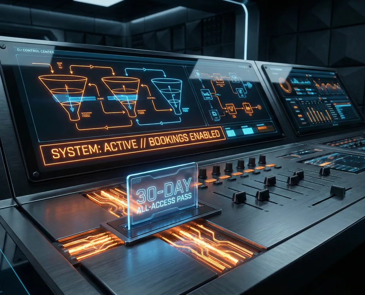 DJ Funnels Automated Booking Software Dashboard