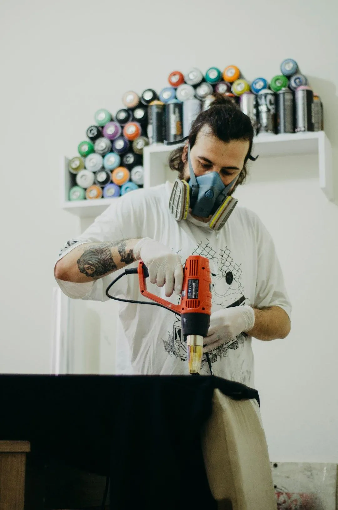Colorful scarves and textiles displayed for sale.