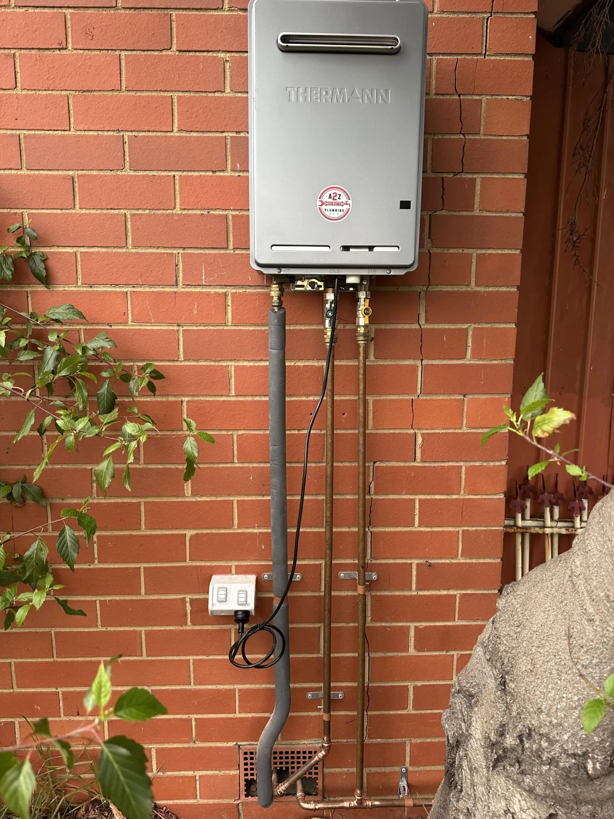 hot water unit installation