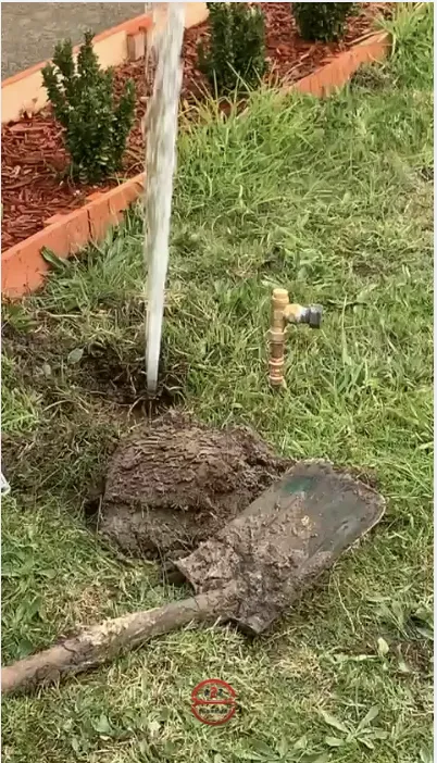 plumber is fixing a leak in water mains