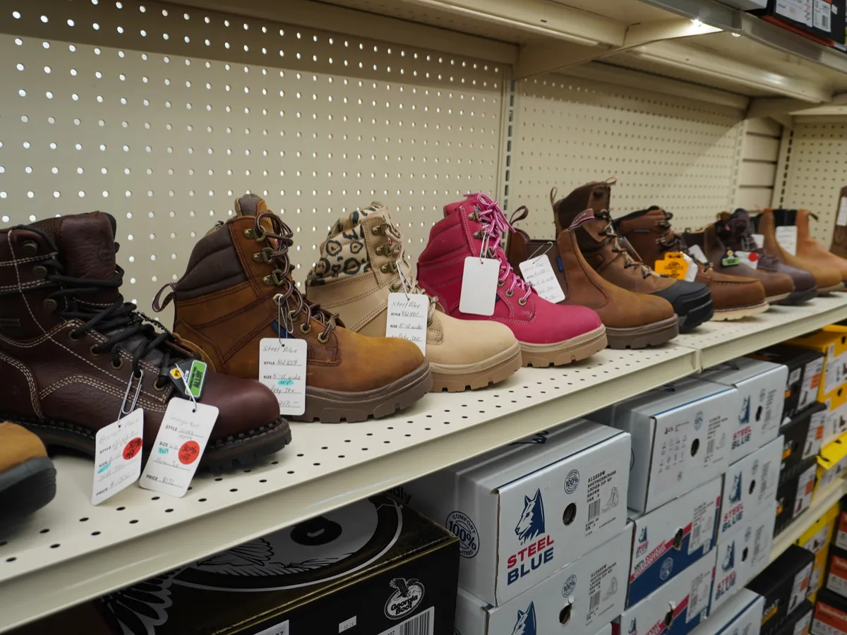 A family getting fitted for durable everyday footwear in a local shoe store