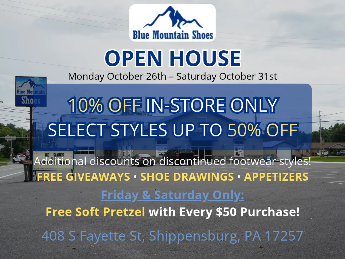 Blue Mountain Shoes Open House: October 26–31, 2026 in Shippensburg, PA