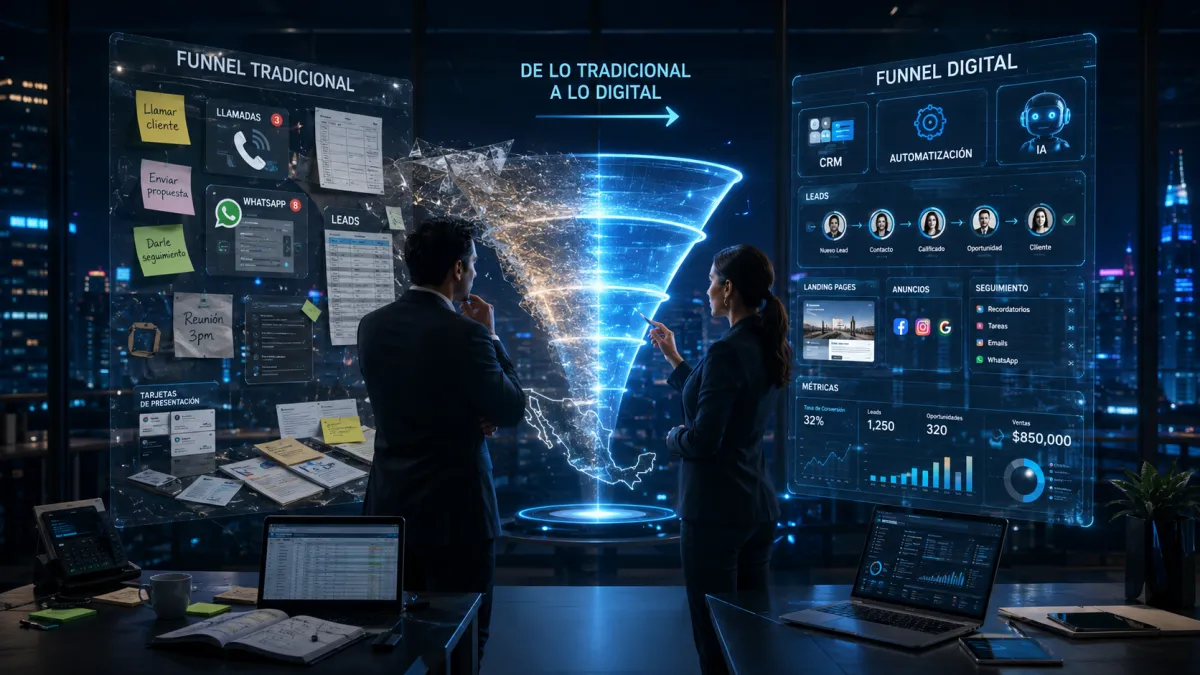 ¿Cuál es la diferencia entre un funnel de ventas tradicional y uno digital para pymes en México?
